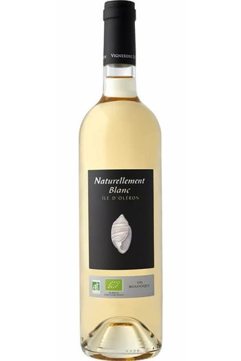 Vin blanc bio IGP Charentais Île d’Oléron Naturellement Blanc – bouteille et étiquette